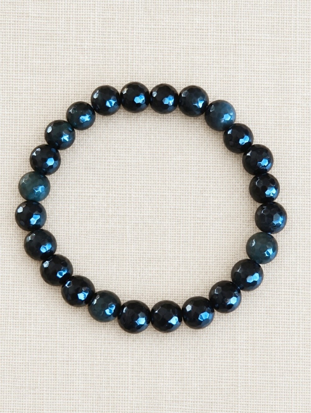 Rainbow Obsidian Beaded Stretch Bracelet | Handmade